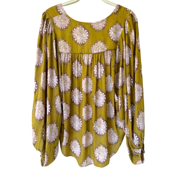 Free People Cowling Around Top | Size Small | Goldenrod + Lavender | $45.00 - Picture 3 of 7
